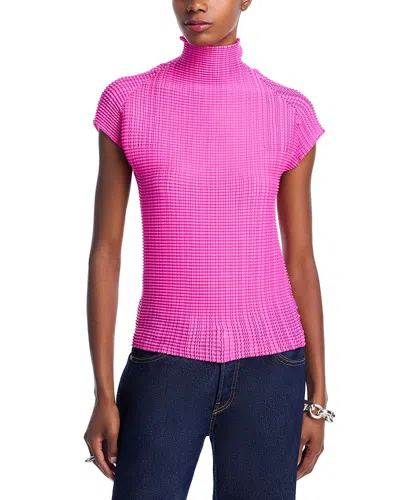 Issey Miyake Wooly Pleats Top In Pink