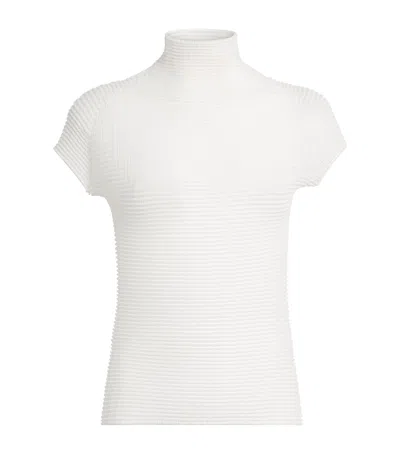 Issey Miyake Wooly Pleats Top In White