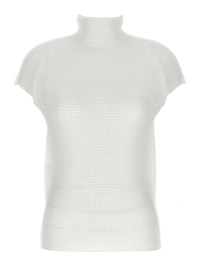 Issey Miyake Wooly Pleats-66' T-shirt In White