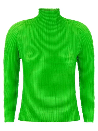Issey Miyake Wooly Pleats-68 Blouse In Green