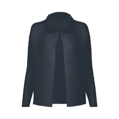 Pre-owned Issey Miyake Wooly Pleats-68 Shirt 'dark Navy' | Blue | Women's Size 2