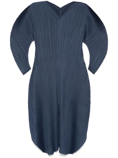 Issey Miyake Wormhole Midi Dress In Blue