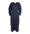 Issey Miyake Navy Wormhole Midi Dress In Navy