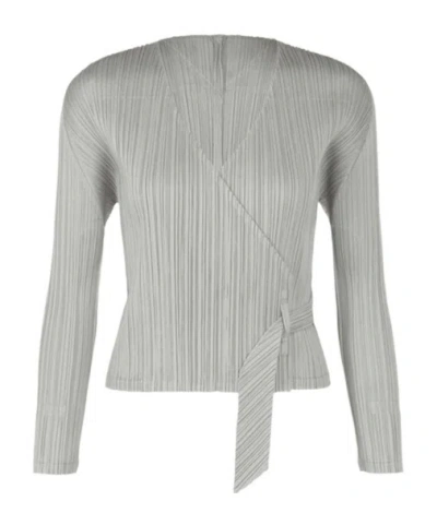 Issey Miyake Wrap Cardigan In Gray