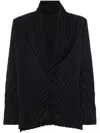 Shop Issey Miyake Wrapped Pleats Jacket In Blue