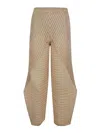 Issey Miyake Wrapped Suede Like Pleats Pants In Nude & Neutrals
