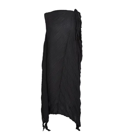 Issey Miyake Wrinkled And Twisted Maxi Dress In Black