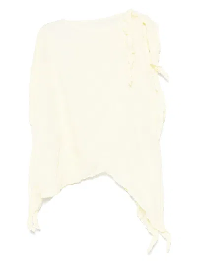 ISSEY MIYAKE BLUSE MIT KNITTEROPTIK