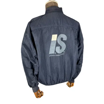 Pre-owned Issey Miyake X Tsumori Chisato 80's Issey Miyake Bomber Zipper Jacket In Navy Blue