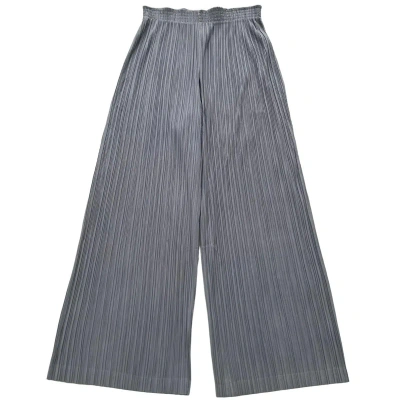 Pre-owned Issey Miyake X Vintage Pleats Wide Leg Pants In Grey