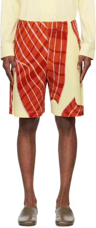 Issey Miyake Yellow & Orange Windswept Plaid Shorts