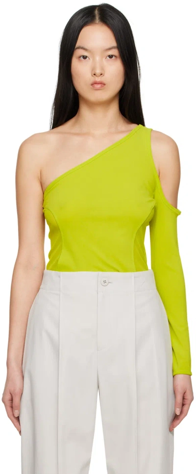 Issey Miyake Yellow Figure Mesh Long Sleeve T-shirt In 52 Yellow