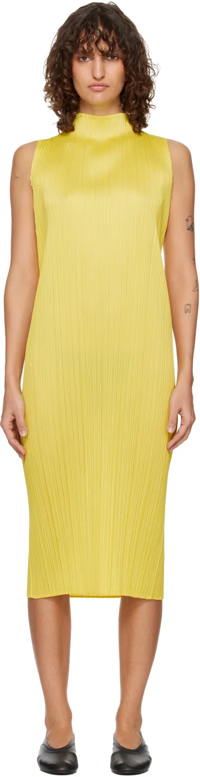 Issey Miyake Yellow Monthly Colors April Midi Dress