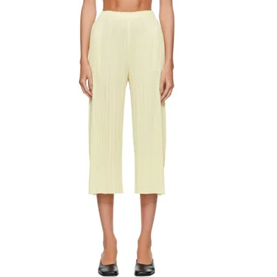 Issey Miyake Yellow Monthly Colors July Trousers In 50-pale Yellow