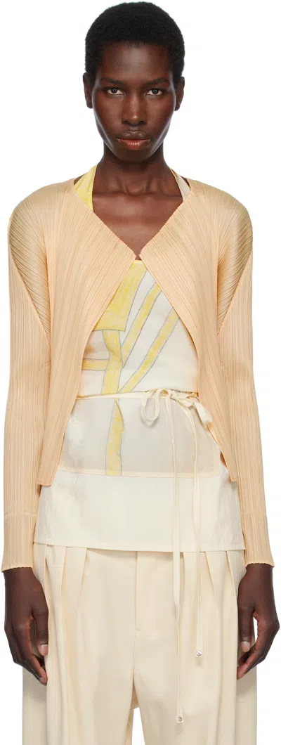 Issey Miyake Yellow Monthly Colors March Cardigan In 30 Apricot Yellow
