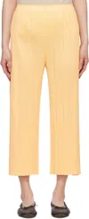 Shop Issey Miyake Yellow Monthly Colors March Trousers In 30 Apricot Yellow