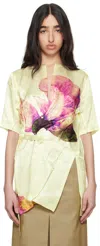 Issey Miyake Yellow Pressed Flora Blouse In 98 Peony