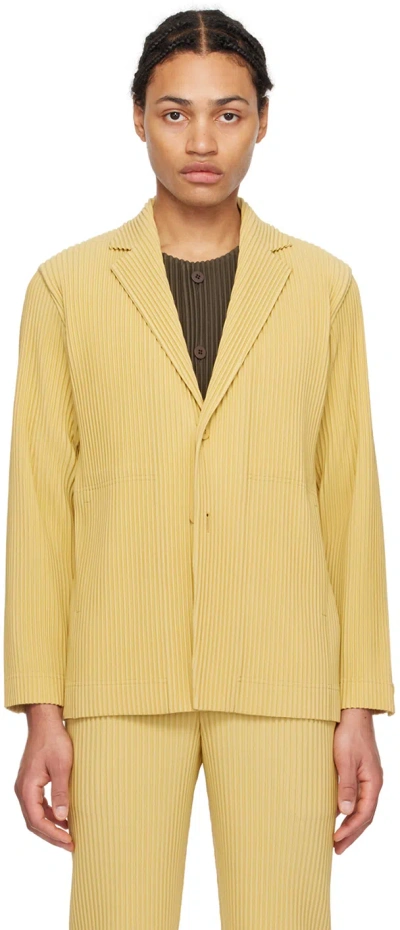 Issey Miyake Yellow Tailored Pleats 1 Blazer In 51-mustard Yellow