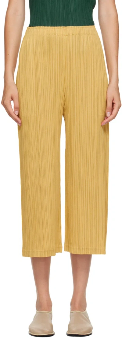 Issey Miyake Yellow Thicker Bottoms 1 Torusers In 56 Ocher