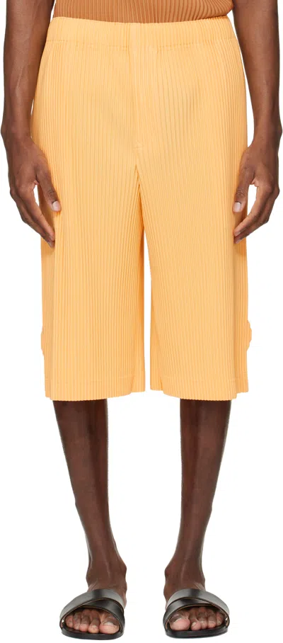 Issey Miyake Wear Or Wrap Pleated Shorts In Yellow