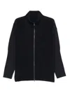 Issey Miyake Pleated Zipper Turtleneck Cardigan In Blue