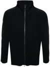 Issey Miyake Black Basics Zipup Cardigan July Jacket In Blue