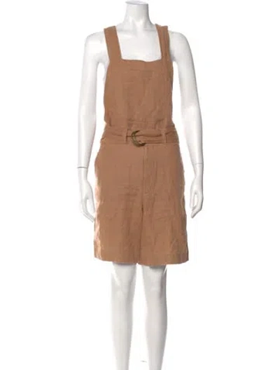 Pre-owned Issey Sport Square Neckline Romper In Neutral