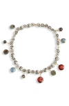 Isshi Button You Up Charm Necklace In Mixed Berry