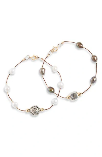 Isshi Desnuda Set Of 2 Station Bracelets In Red