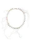 Isshi Raindrop Necklace In Crystal Peche