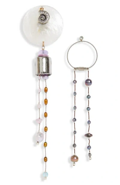 Isshi Sanctuary Mismatched Drop Earrings In Metallic