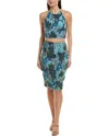 Issue New York 2pc Beaded Silk Top & Skirt Set In Blue