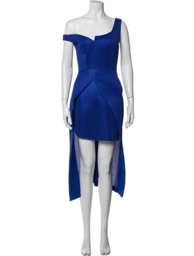 Pre-owned Issue New York Asymmetrical Mini Dress In Blue