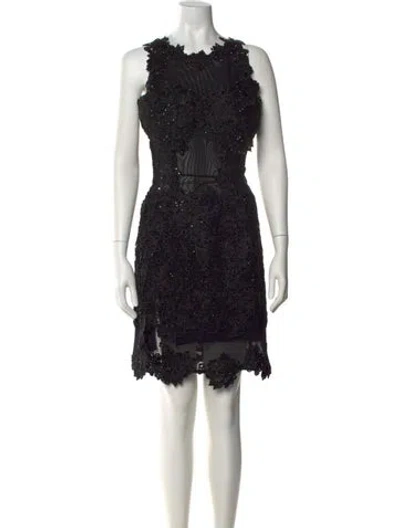 Pre-owned Issue New York Bateau Neckline Mini Dress In Black
