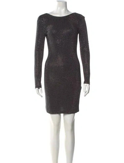 Pre-owned Issue New York Bateau Neckline Mini Dress In Black