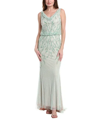 Issue New York Beaded Popover Gown In Green