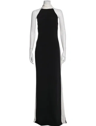 Pre-owned Issue New York Colorblock Pattern Long Dress In Black