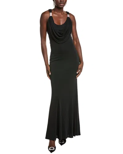 Issue New York Cowl Neck Gown In Black
