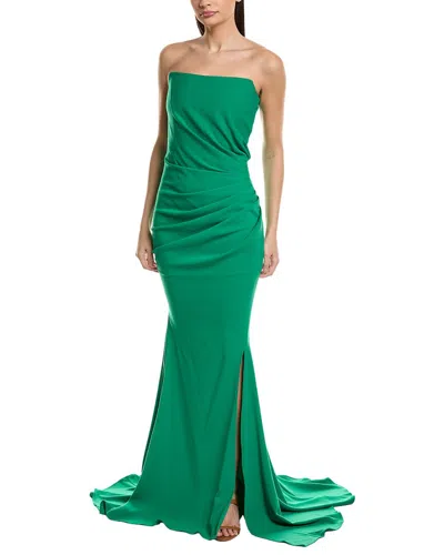 Issue New York Draped Front Gown In Green