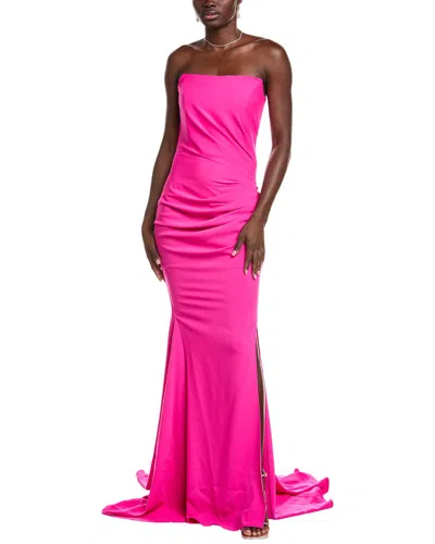 Issue New York Draped Gown In Pink