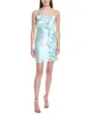 Issue New York Draped Ruffle Mini Dress In Blue