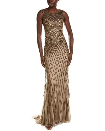 Issue New York Embellished Gown In Nude