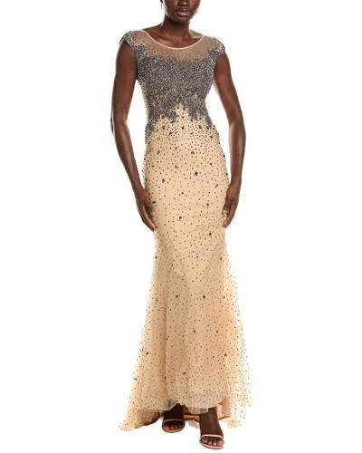 Issue New York Embellished Gown In Neutral