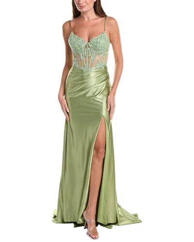 Issue New York Embellished Maxi Dress In Green