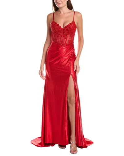 Issue New York Embellished Maxi Dress In Red