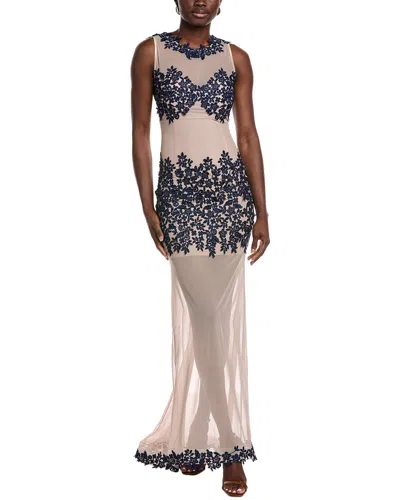 Issue New York Floral Gown In Neutral