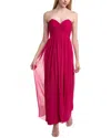 Issue New York Gathered Silk Gown In Red