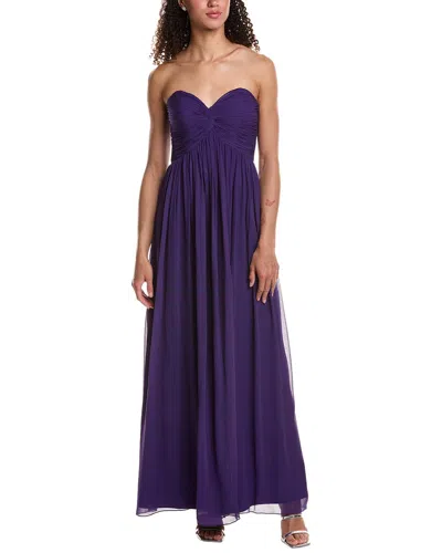 Issue New York Gathered Silk Gown In Purple