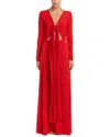 Issue New York Jersey Tie Gown In Red