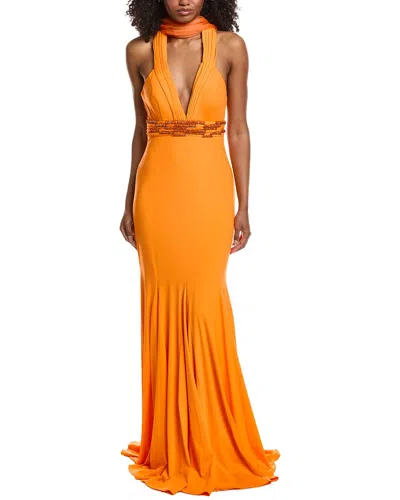 Issue New York Lace Gown In Orange
